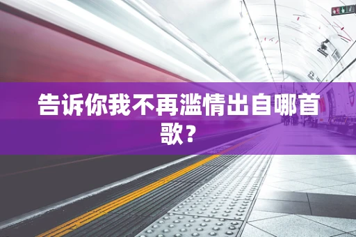 告诉你我不再滥情出自哪首歌？