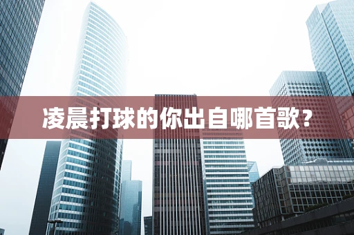凌晨打球的你出自哪首歌？