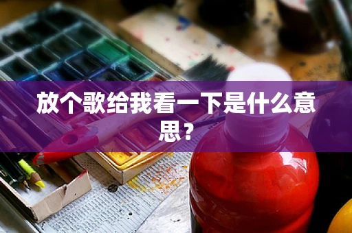 放个歌给我看一下是什么意思？