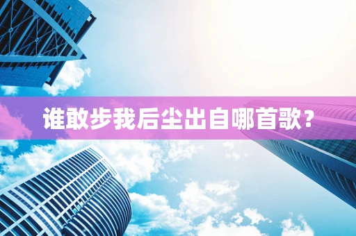 谁敢步我后尘出自哪首歌？