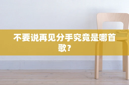 不要说再见分手究竟是哪首歌？