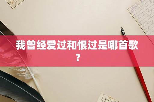 我曾经爱过和恨过是哪首歌？
