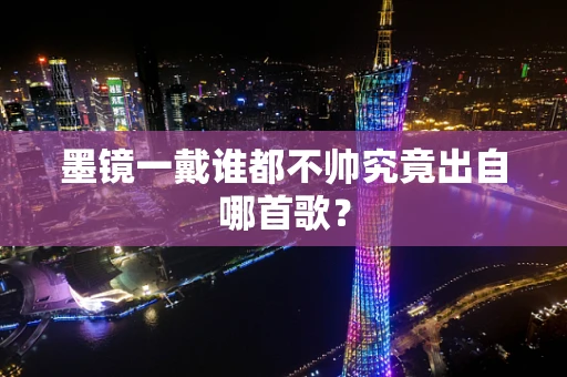 墨镜一戴谁都不帅究竟出自哪首歌？