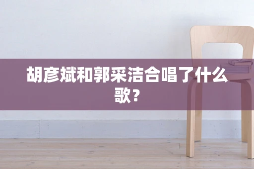胡彦斌和郭采洁合唱了什么歌？