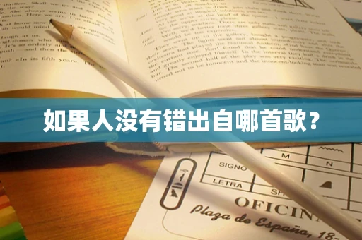 如果人没有错出自哪首歌？