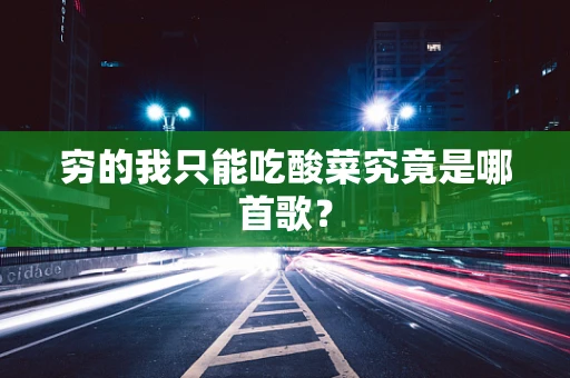 穷的我只能吃酸菜究竟是哪首歌？