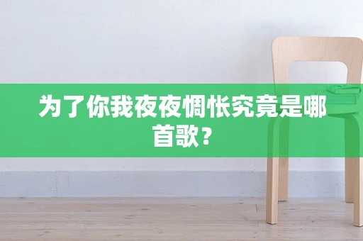 为了你我夜夜惆怅究竟是哪首歌？
