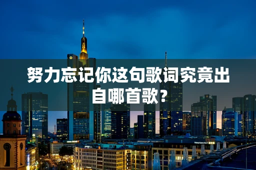 努力忘记你这句歌词究竟出自哪首歌？