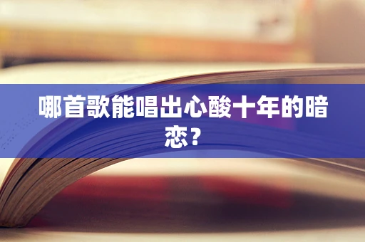 哪首歌能唱出心酸十年的暗恋？