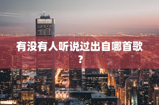 有没有人听说过出自哪首歌？