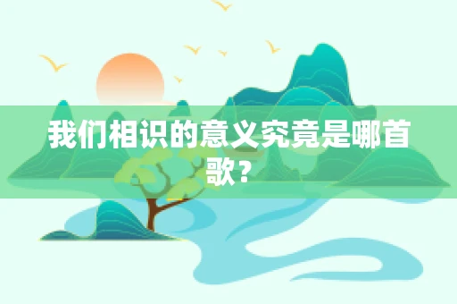 我们相识的意义究竟是哪首歌？