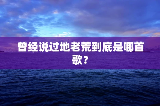 曾经说过地老荒到底是哪首歌？
