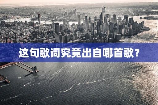 这句歌词究竟出自哪首歌？