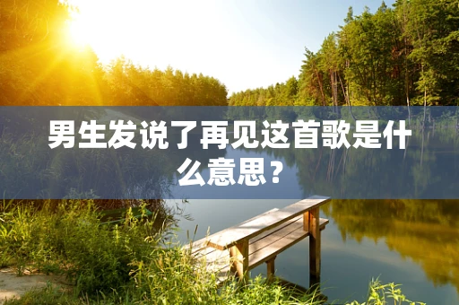 男生发说了再见这首歌是什么意思？
