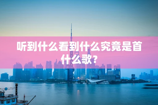 听到什么看到什么究竟是首什么歌？