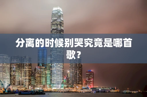 分离的时候别哭究竟是哪首歌？