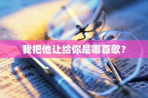我把他让给你是哪首歌？