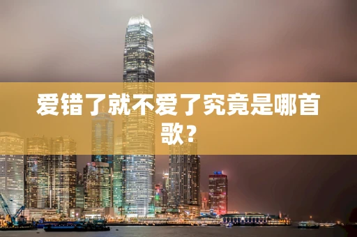 爱错了就不爱了究竟是哪首歌？