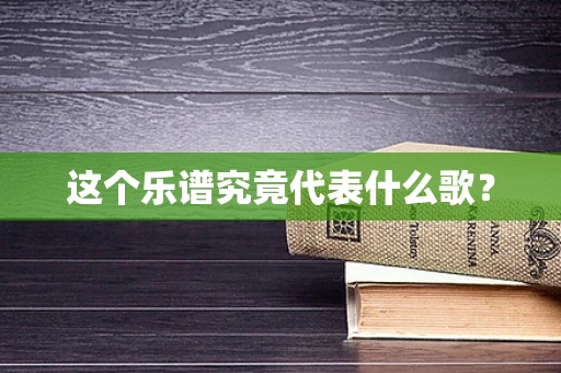 这个乐谱究竟代表什么歌？