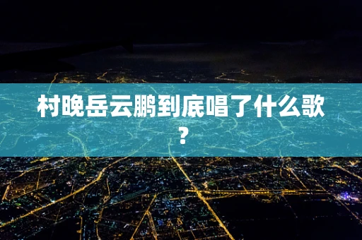 村晚岳云鹏到底唱了什么歌？