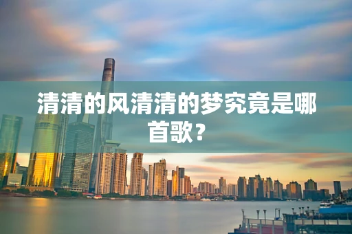 清清的风清清的梦究竟是哪首歌？