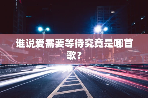 谁说爱需要等待究竟是哪首歌？