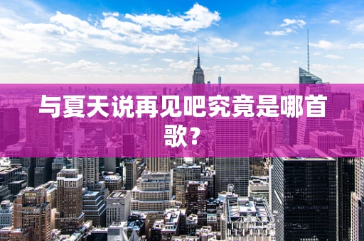与夏天说再见吧究竟是哪首歌？