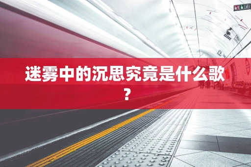 迷雾中的沉思究竟是什么歌？
