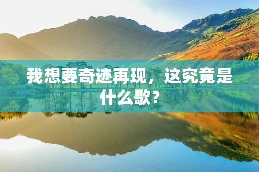 我想要奇迹再现，这究竟是什么歌？