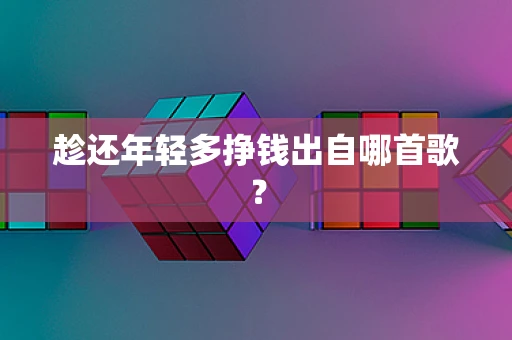 趁还年轻多挣钱出自哪首歌？
