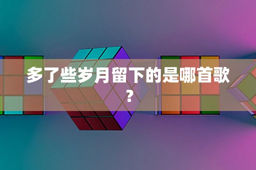 多了些岁月留下的是哪首歌？