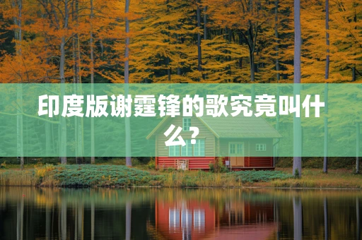 印度版谢霆锋的歌究竟叫什么？