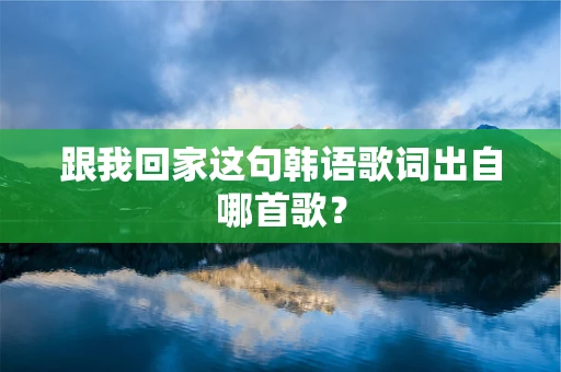 跟我回家这句韩语歌词出自哪首歌？