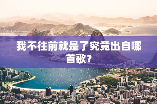 我不往前就是了究竟出自哪首歌？
