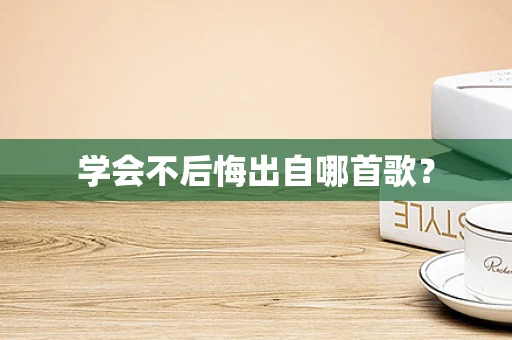 学会不后悔出自哪首歌？