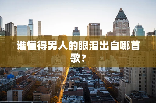谁懂得男人的眼泪出自哪首歌？