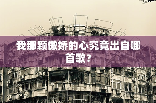 我那颗傲娇的心究竟出自哪首歌？