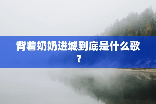 背着奶奶进城到底是什么歌？