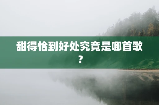 甜得恰到好处究竟是哪首歌？