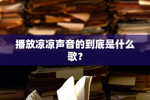 播放凉凉声音的到底是什么歌？