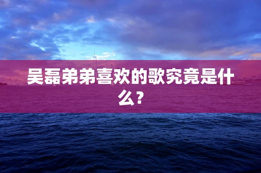吴磊弟弟喜欢的歌究竟是什么？