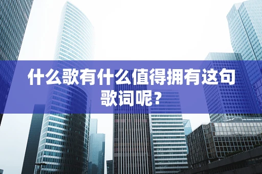 什么歌有什么值得拥有这句歌词呢？