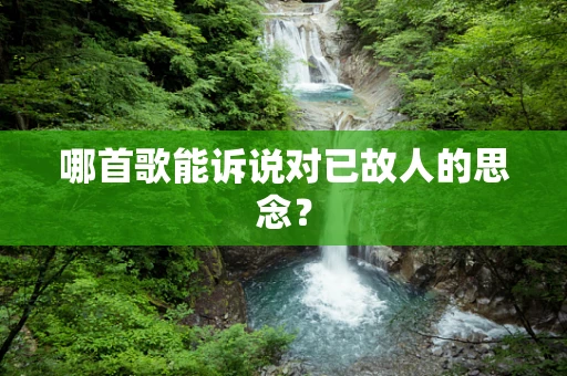 哪首歌能诉说对已故人的思念？