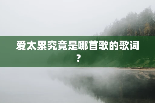爱太累究竟是哪首歌的歌词？