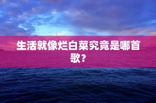 生活就像烂白菜究竟是哪首歌？