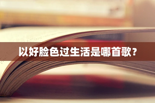 以好脸色过生活是哪首歌？