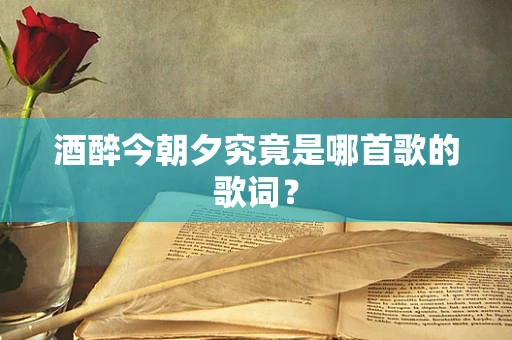 酒醉今朝夕究竟是哪首歌的歌词？